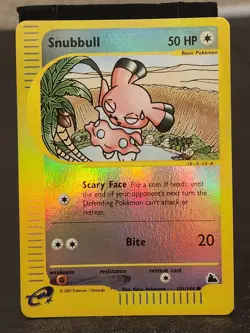 Snubbull 101/144 Skyridge Reverse Holo Mid-Era Vintage Pokemon Card Great Tcg Vt - Image 1