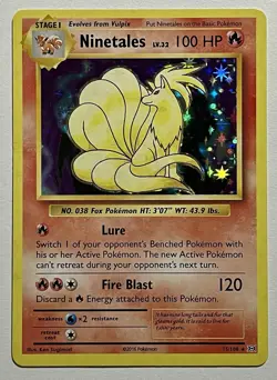 Ninetales 15/108 (HP) Holo Rare XY Series: Evolutions 2016 Pokemon Card TCG - Image 1