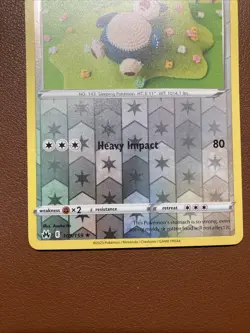 Pokemon TCG Snorlax 109/159 Reverse Holo Crown Zenith 160 HP Rare Asako Ito - Image 4