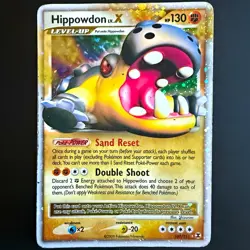 Pokemon TCG Hippowdon LV.X 107/111 Rising Rivals Ultra Rare Holo Level-Up 2009 - Image 1