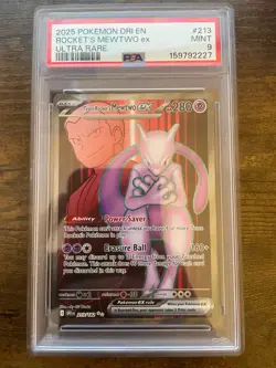 Pokemon TCG Team Rocket's Mewtwo EX 213/182 Destined Rivals Ultra Rare PSA 9 - Image 1