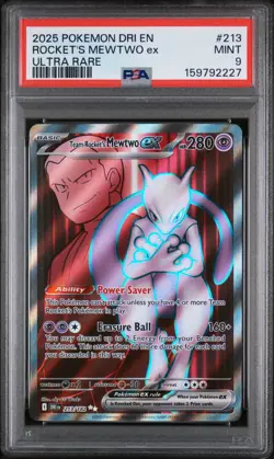 Pokemon TCG Team Rocket's Mewtwo EX 213/182 Destined Rivals Ultra Rare PSA 9 - Image 3