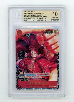 ONE PIECE AWAKENING THE NEW ERA #ST01-012 1ST ANNIVERSARY MONKEY D LUFFY BGS 10 - Image 1