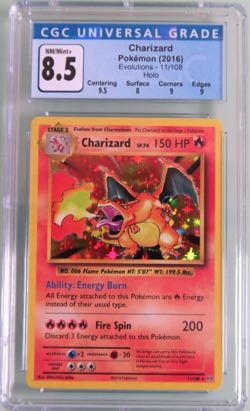 Pokemon Charizard 11/108 CGC 8.5 Holo Rare 2016 Evolutions Card TCG rare - Image 1