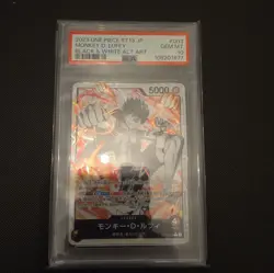 Monkey D. Luffy One Piece 2023 Black & White Alt Art ST13-003 Leader PSA 10 - Image 1