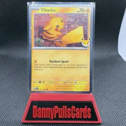 Pokemon Pikachu 2026 Pokemon Day Holo 30th Anniversary Stamped Promo 051/162 - Image 1