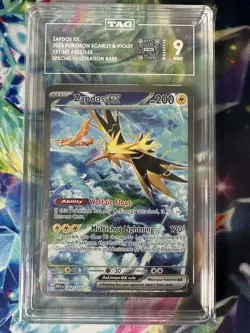 TAG 9 Zapdos ex 2023 Pokemon Scarlet & Violet 151 #202/165 SIR - Image 1