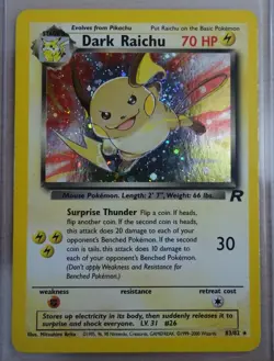 Pokemon TCG Dark Raichu #83/82 - Team Rocket Secret Rare Holo - LP- - Image 1