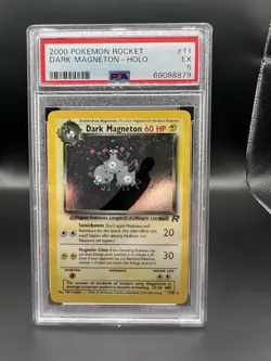Pokemon TCG Dark Magneton 11/82 Holo Rare WOTC Team Rocket Vintage Card PSA 5 - Image 1