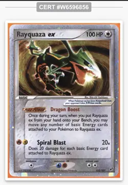 Nintendo Pokemon TCG 2005 Rayquaza ex 102/107 EX Deoxys Holo TAG Graded - Image 3