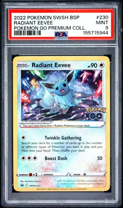 Radiant Eevee 230/078 Pokemon Go Premium Collection Pokemon PSA 9 - Image 1