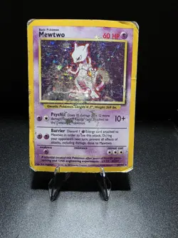 Pokemon Mewtwo TCG Base Set Holo Unlimited Rare Card 10/102 HP Condition - Image 1