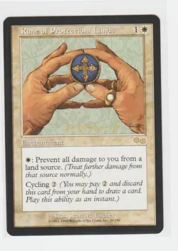 Magic the Gathering ~ MTG ~ 1x Rune of Protection: Lands ~ Urza's Saga ~ M/NM - Image 1