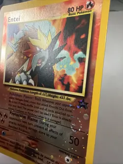 🌀Swirl 2001 Pokemon TCG Card Entei 34 Black Star Movie Promo Reverse Holo MP - Image 3