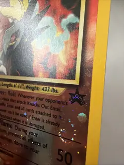 🌀Swirl 2001 Pokemon TCG Card Entei 34 Black Star Movie Promo Reverse Holo MP - Image 4