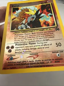 🌀Swirl 2001 Pokemon TCG Card Entei 34 Black Star Movie Promo Reverse Holo MP - Image 5