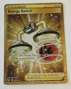 Pokemon Lot Of 2 Gold Cards- Energy Switch 212/195, Psychic Energy 207/165 - Image 3