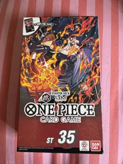 In Hand! English ST35 Sabo One Piece TCG Red Black Starter Deck - Image 1