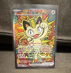 Pokemon Meowth ex 121/088 Me03 Perfect Order Full Art Special Illustration Rare - Image 1