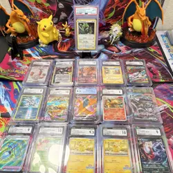 Nintendo Pokemon TCG Holo English 16-Card Lot Charizard V Pikachu Rayquaza - Image 1