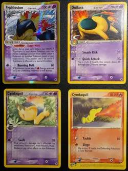 Pokemon TCG Cyndaquil Quilava Typhlosion Evolution Family - 4 Card Lot - LP - Image 1