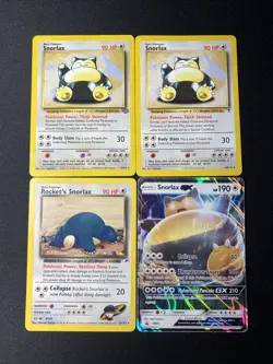 Pokemon TCG Snorlax Vintage Non Holo Regular Rare 4 Card Mixed Lot - Image 1