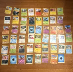 Pokemon Card Lot – 50+ Cards w/ Reverse Holos, Pikachu, Bulbasaur, Trainers - Image 1