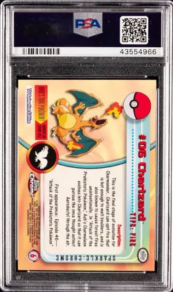 2000 Pokemon T.V Topps Chrome Charizard Sparkle #6 - PSA 10 GEM MINT - Image 2