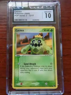 2005 Pokemon POP Series 2 Cacnea #13/17 CGC 10 - Image 1