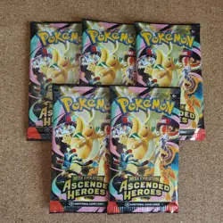 Pokemon TCG Ascended Heroes Booster Pack Bundle (5 Packs) – Factory Sealed – UK - Image 1