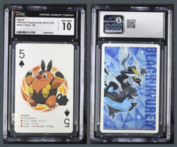 Graded CGC 10 Pokemon Playing Card Pignite 5 Spades Black 2 Deck 2012 - Image 1
