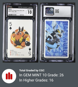 Graded CGC 10 Pokemon Playing Card Pignite 5 Spades Black 2 Deck 2012 - Image 2