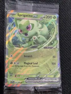 Pokemon - Sprigatito ex - SVP087 - Black Star Promo - Half Art Card - Sealed - Image 1