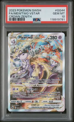 Mewtwo Vstar GG44/GG70 Sword Shield Crown Zenith Pokemon PSA 10 - Image 1