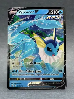 Pokemon - SWSH150 Vaporen V SWSH150 Sword & Shield Promo Holo NM TCG - Image 1