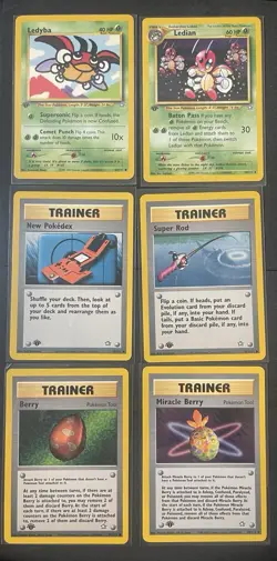 VINTAGE 1st Edition Neo Genesis Pokemon TCG 6-Card Lot EN 2000 Ledyba Ledian - Image 1