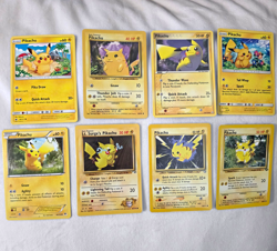 Pokemon TCG Pikachu 8-Card Lot incl. Lt. Surge's Pikachu Neo Genesis/XY/Base - Image 1
