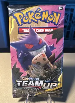 Pokemon TCG Sun & Moon Team Up Booster Pack (1) English 10 Cards Gengar Mimikyu - Image 1