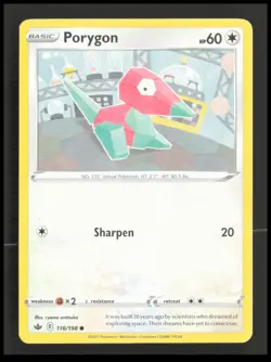 Porygon 116/198 Common SWSH06: Chilling Reign Pokemon tcg Card CB-1-2-B-22 - Image 1