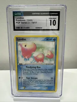 Luvdisc Pop Series 2 Common Pokemon 14/17 CGC 10 Gem Mint 2005 - Image 1