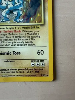 Pokemon TCG Machamp 8/102 Base Set Holo Rare 1st Edition 1999 - English - Image 4