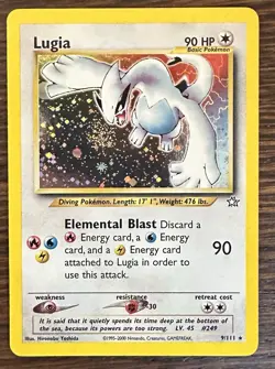 Lugia 9/111 Neo Genesis Holo Rare Unlimited English Pokemon TCG 2000 90HP NM - Image 2