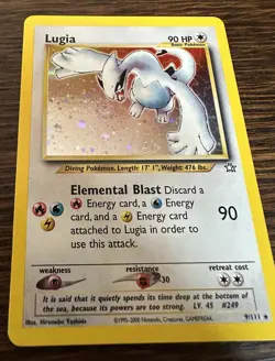 Lugia 9/111 Neo Genesis Holo Rare Unlimited English Pokemon TCG 2000 90HP NM - Image 3
