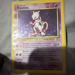 Nintendo Pokemon TCG Base Set Mewtwo 10/102 Holo Rare English 1999 - Image 3