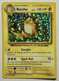 Raichu 36/108 (MP) Holo Rare XY Series: Evolutions 2016 Pokemon Card TCG - Image 1