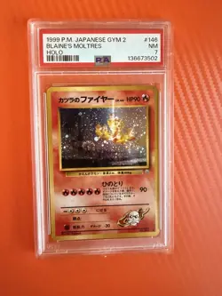1999 Pokemon Japanese Gym 2 Blaine's Moltres Holo NM PSA 7 - Image 1