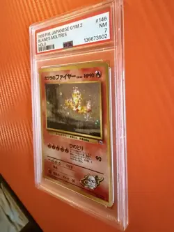 1999 Pokemon Japanese Gym 2 Blaine's Moltres Holo NM PSA 7 - Image 2