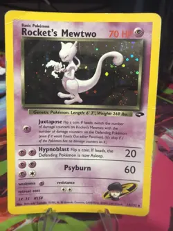 Rocket's Mewtwo 14/132 Gym Challenge Unlimited Holo Rare Pokemon Card WOTC - HP - Image 1
