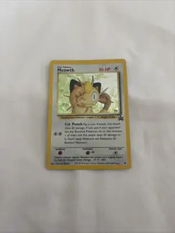Pokemon TCG Meowth Black Star Promo 10 Holo Rare Card 2000 Game Boy - Image 1