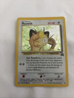 Pokemon TCG Meowth Black Star Promo 10 Holo Rare Card 2000 Game Boy - Image 3